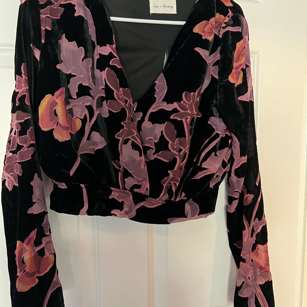 Love + Harmony velvet crop